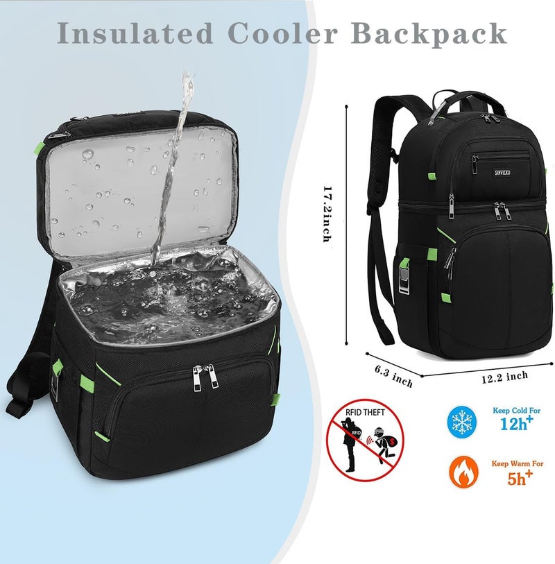 SINVICKO Insulated Cooler Backpack,Double Deck Leakproof Cooler Bag,Insulated Backpack Cooler Lunch Backpack for Men Women - Image 5